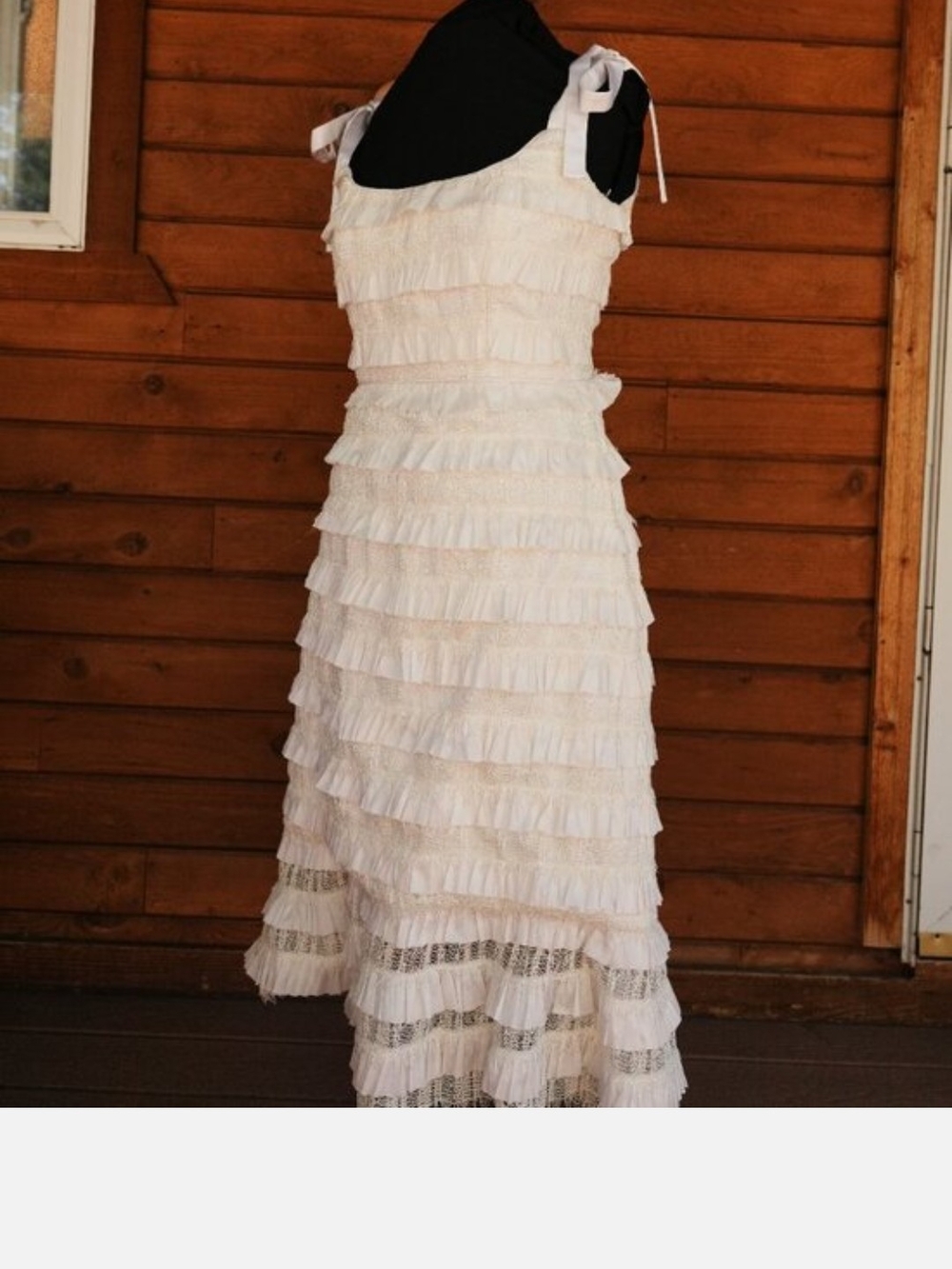 Rare! Markarian Annette Dress - White Ruffled Tie-Shoulder Maxi Dress